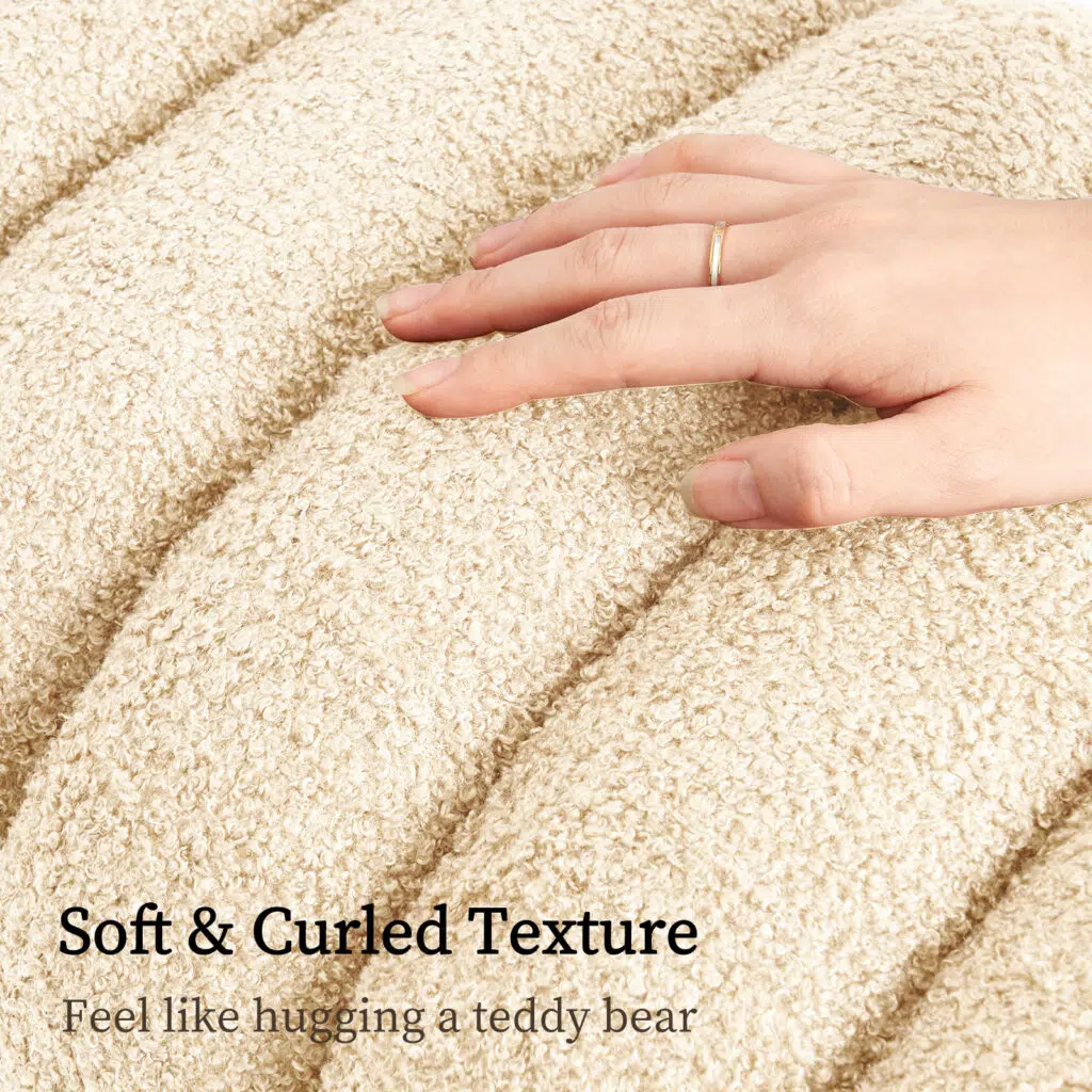 Chloe Ridge Arch Ottoman Stool – Beige