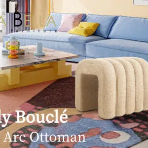 Chloe Ridge Arch Ottoman Stool – Beige