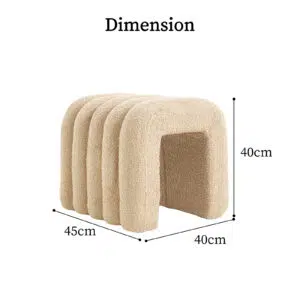 Chloe Ridge Arch Ottoman Stool – Beige
