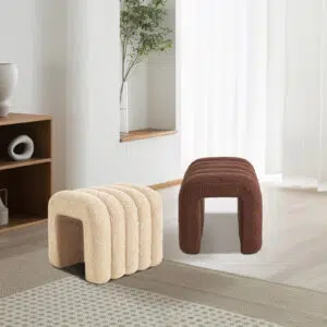 Chloe Ridge Arch Ottoman Stool – Brown