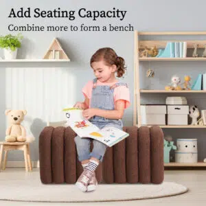 Chloe Ridge Arch Ottoman Stool – Brown