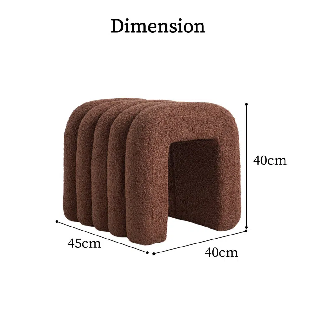 Chloe Ridge Arch Ottoman Stool – Brown