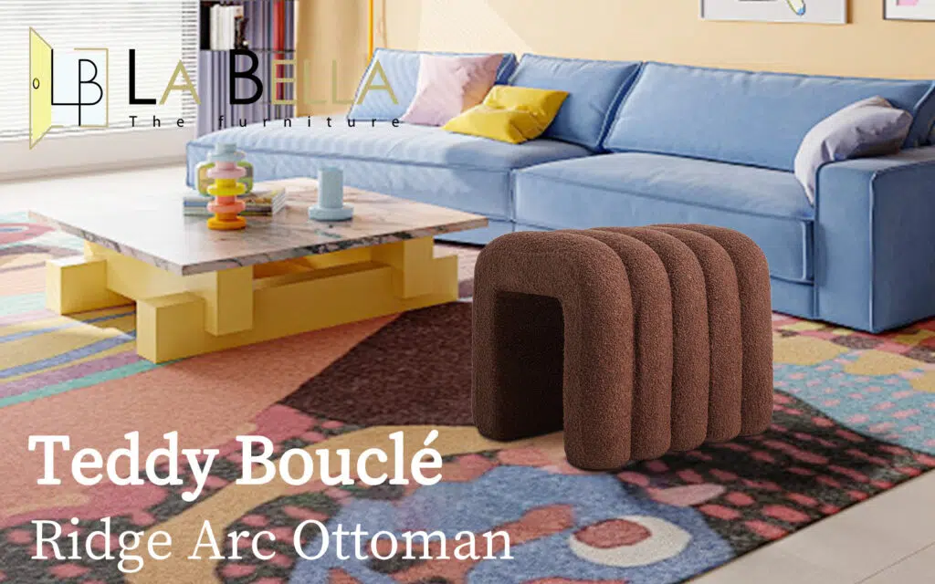 Chloe Ridge Arch Ottoman Stool – Brown