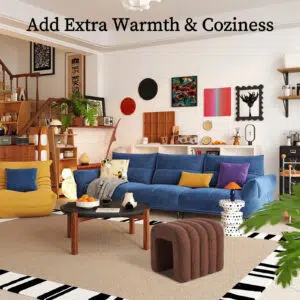 Chloe Ridge Arch Ottoman Stool Brown Set 2 Cozy Textured Modern Design