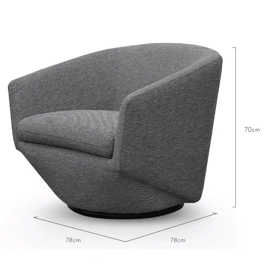 Veda Swivel Lounge Chair Graphite Grey