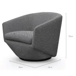 Veda Swivel Lounge Chair Graphite Grey