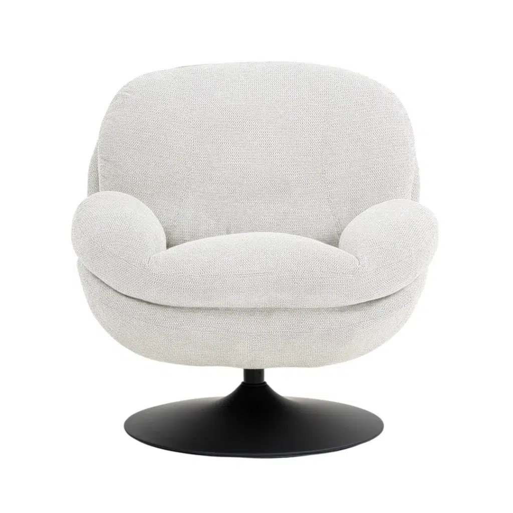 Beige Swivel Accent Chair, Elegant Design, Durable Steel Base, Textured Fabric, 360-Degree Rotation