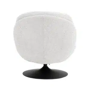 Beige Swivel Accent Chair, Elegant Design, Durable Steel Base, 360-Degree Rotation