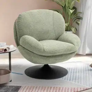 Moss Swivel Chair, Luxurious Comfort, Durable Steel Base