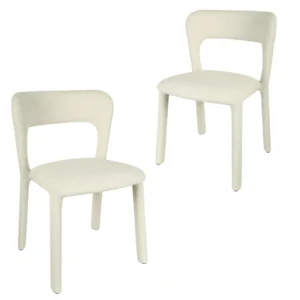Beige Dining Chair Set Modern Aesthetics Stackable
