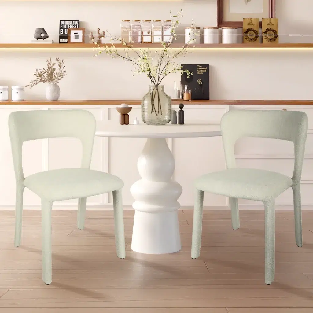 Beige Dining Chair Set Modern Aesthetics Stackable