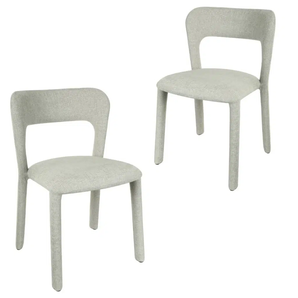 Grey Wendi Dining Chairs, Set of 2, Modern & Comfortable, Space-Saving Stackable Design