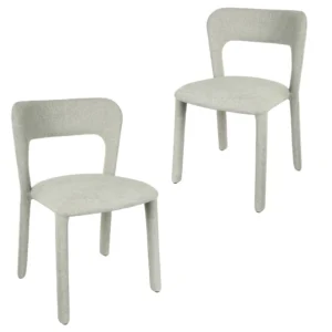 Grey Wendi Dining Chairs, Set of 2, Modern & Comfortable, Space-Saving Stackable Design