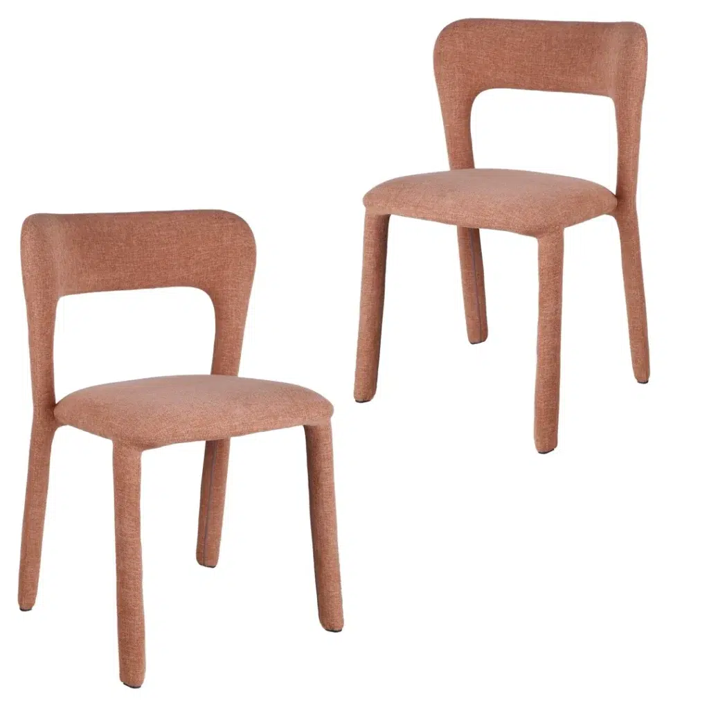 Pink Dining Chairs, Set of 2, Chic & Comfortable, Stackable, Durable Steel Frame