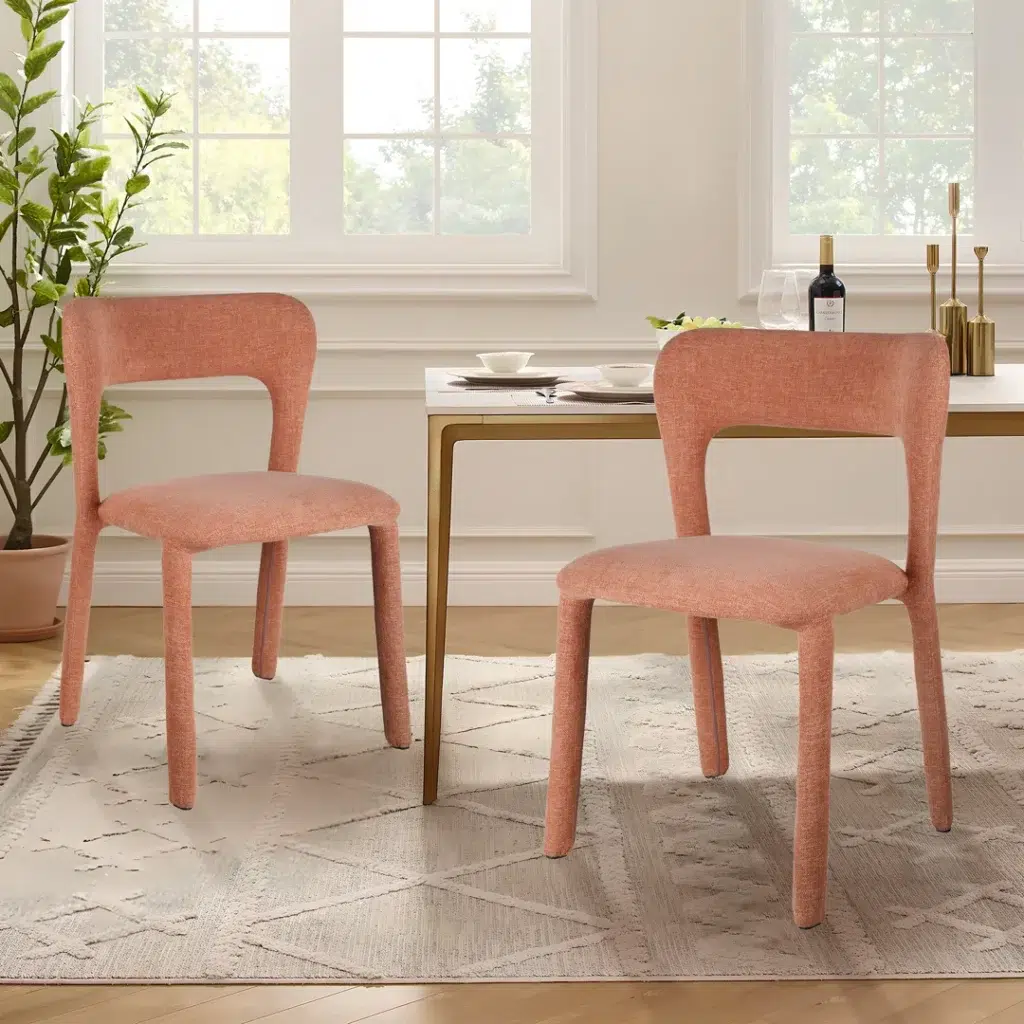 Pink Wendi Dining Chairs, Set of 2, Comfortable Stackable Design