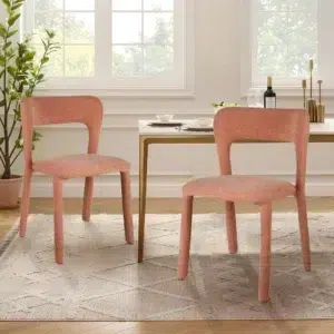 Pink Wendi Dining Chairs, Set of 2, Comfortable Stackable Design