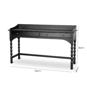 Wren Black Console Table 1.45m Modern Design