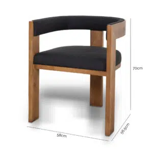 Zane Brown Black Dining Chairs Set of 2 Elm Frame