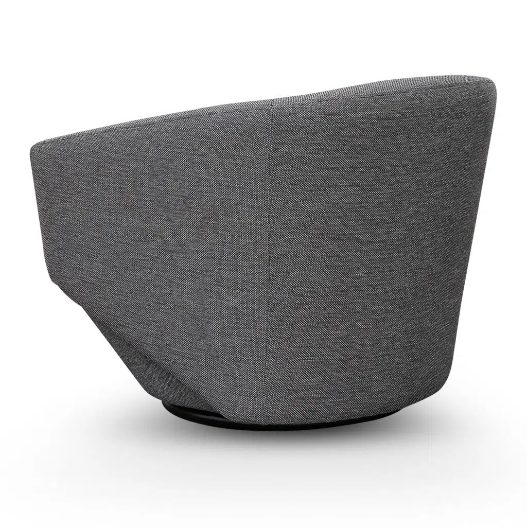 Graphite Grey Swivel Lounge Chair, Modern Design, Durable Fabric, Compact Size