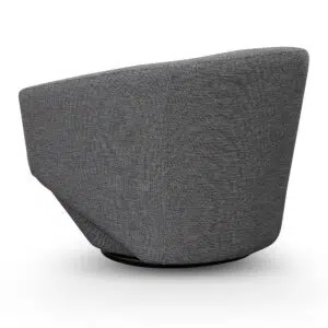 Graphite Grey Swivel Lounge Chair, Modern Design, Durable Fabric, Compact Size