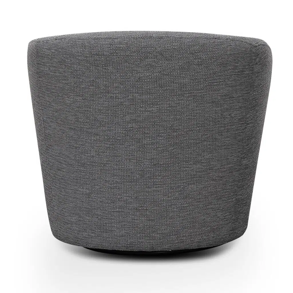Graphite Grey Swivel Lounge Chair, Modern Design, Durable Fabric, Compact Size