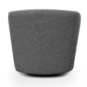 Graphite Grey Swivel Lounge Chair, Modern Design, Durable Fabric, Compact Size