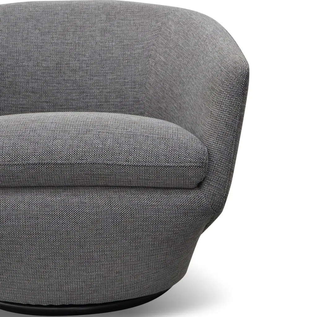 Graphite Grey Swivel Lounge Chair, Modern Design, Durable Fabric, Ergonomic, Compact Size