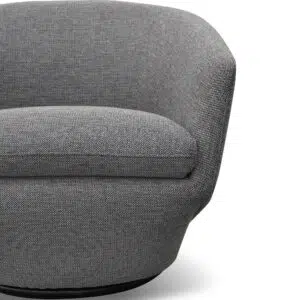 Graphite Grey Swivel Lounge Chair, Modern Design, Durable Fabric, Ergonomic, Compact Size