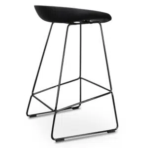 Savannah 65cm Bar Stool, black, modern minimalist design, durable steel frame, polypropylene seat, comfortable footrest.