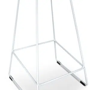 Modern 65cm White Bar Stool with Footrest