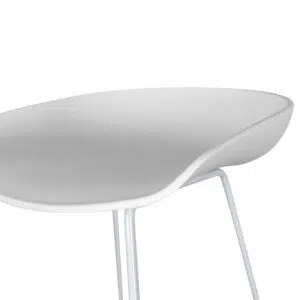 Modern White 65cm Bar Stool with Footrest