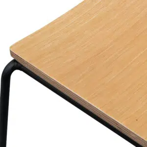 Minimalist Natural Timber Bar Stool with Black Frame