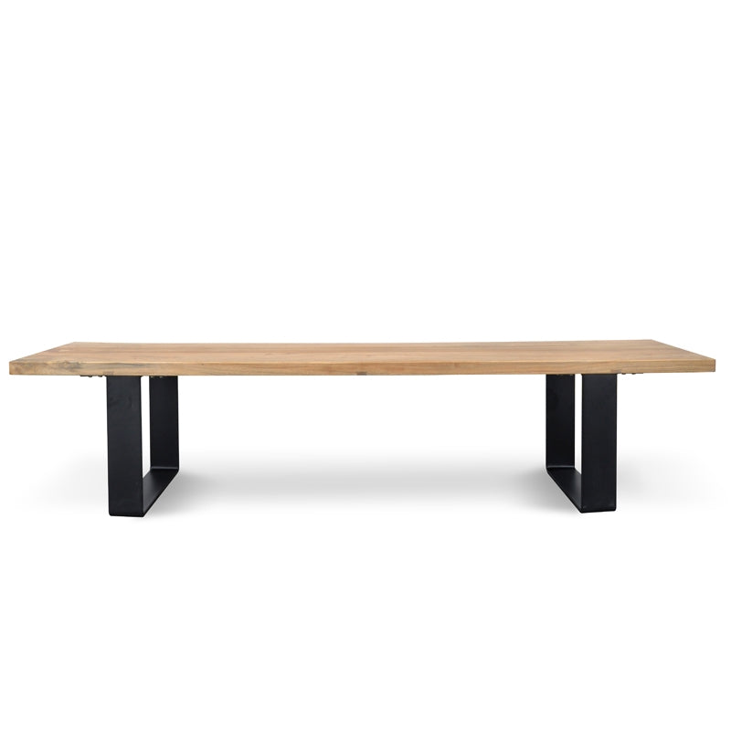 Rustic 2m Reclaimed Wood Bench with Metal Legs