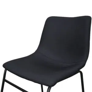 Black Modern Dining Chair Set of 2, Minimalist Danish Style, Durable Steel Frame