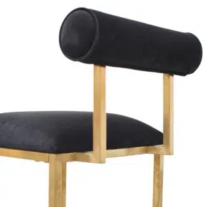 Black Velvet Talia Chair, Gold Frame, Modern Design