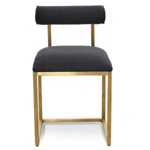 Black Velvet Accent Chair with Gold Frame, Modern Design, Compact Size, Easy Assembly