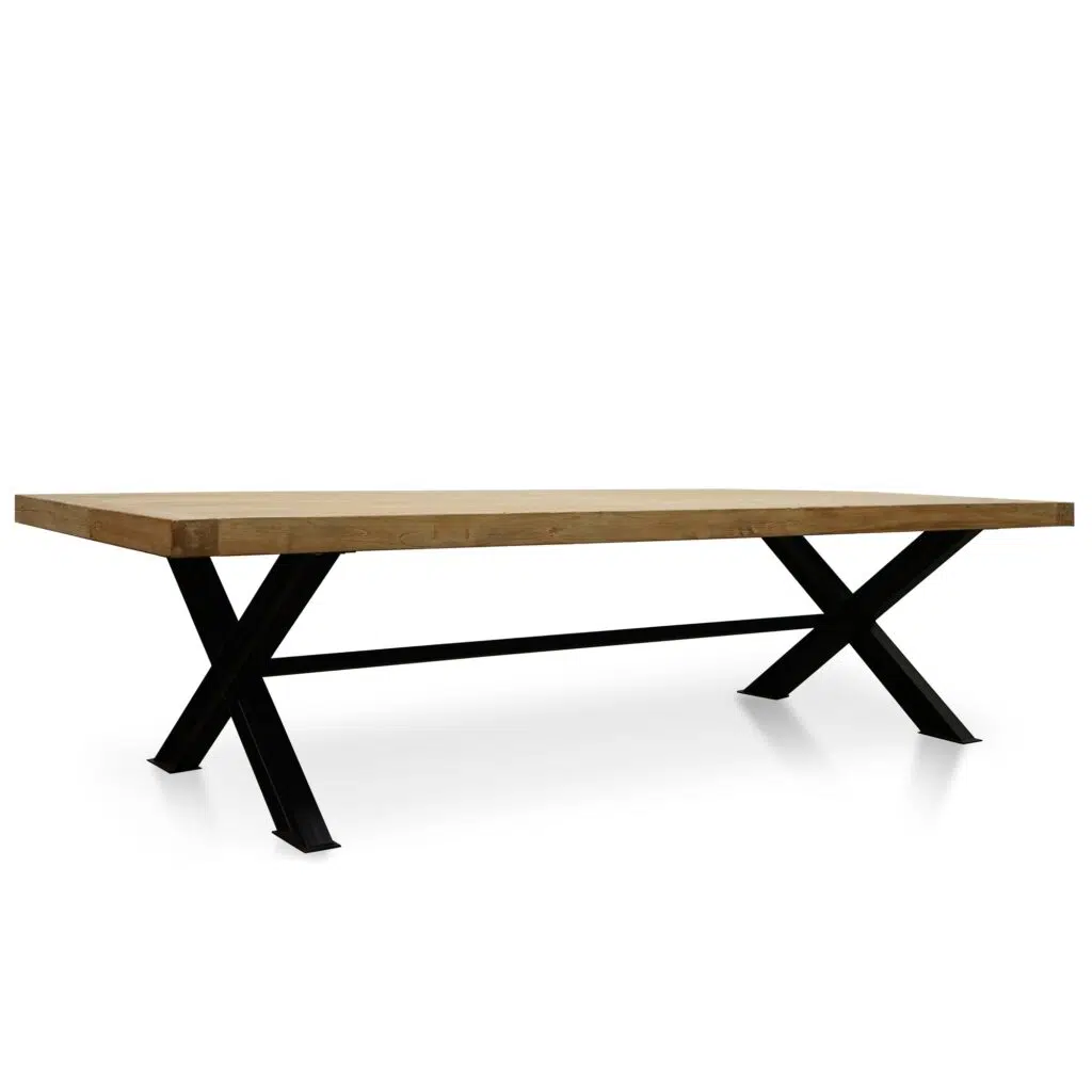 3m Reclaimed Wood Dining Table, Industrial Style, Seats 8-10