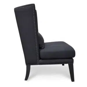 Nova Lounge Chair in Black, sleek design, cozy and stylish accent chair for modern living spaces.