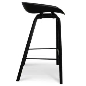 Nova 65cm bar stool, black, modern design, ergonomic seat, durable construction, sleek finish, compact size, easy assembly, versatile use.