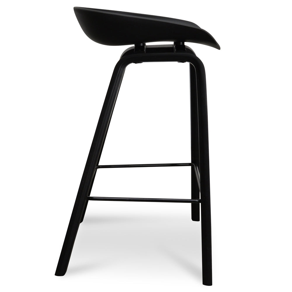 Nova 65cm bar stool, black, modern design, ergonomic seat, durable construction, sleek finish, compact size, easy assembly, versatile use.