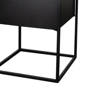 Atlas Side Table Black Modern Swivel Storage