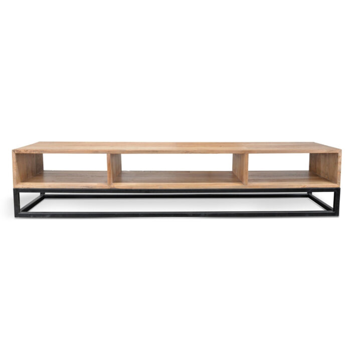 Rustic 2.2m TV unit, reclaimed wood, industrial style