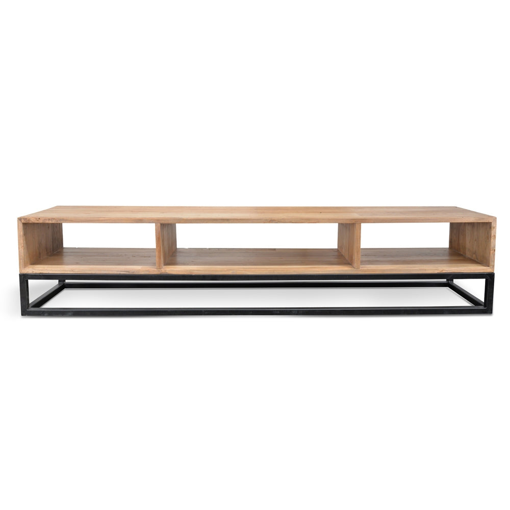 Rustic 2.2m TV unit, reclaimed wood, industrial style