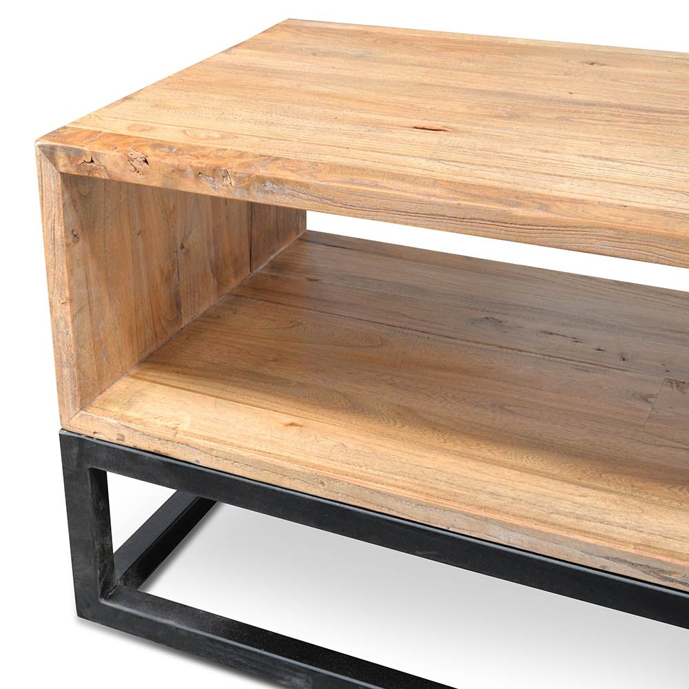 Rustic 2.2m TV Unit, Reclaimed Elm, Industrial Style