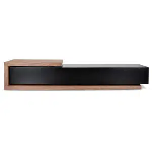 Nova Extendable TV Unit Walnut Black Matte Gloss