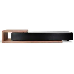 Nova Extendable TV Unit Walnut Black Matte Gloss