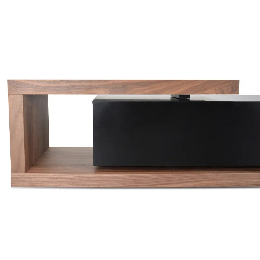 Nova Extendable TV Unit Walnut Black Matte Gloss