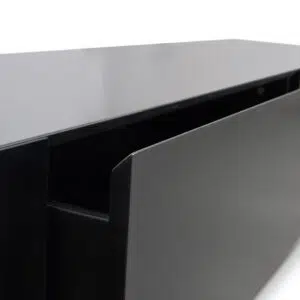 Extendable TV unit walnut black matte modern design