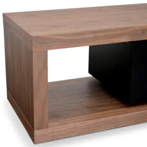 Nova Extendable TV Unit Walnut Black Matte Gloss