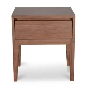Leif Walnut Bedside Table, Retro Chic, Modern Storage Solution